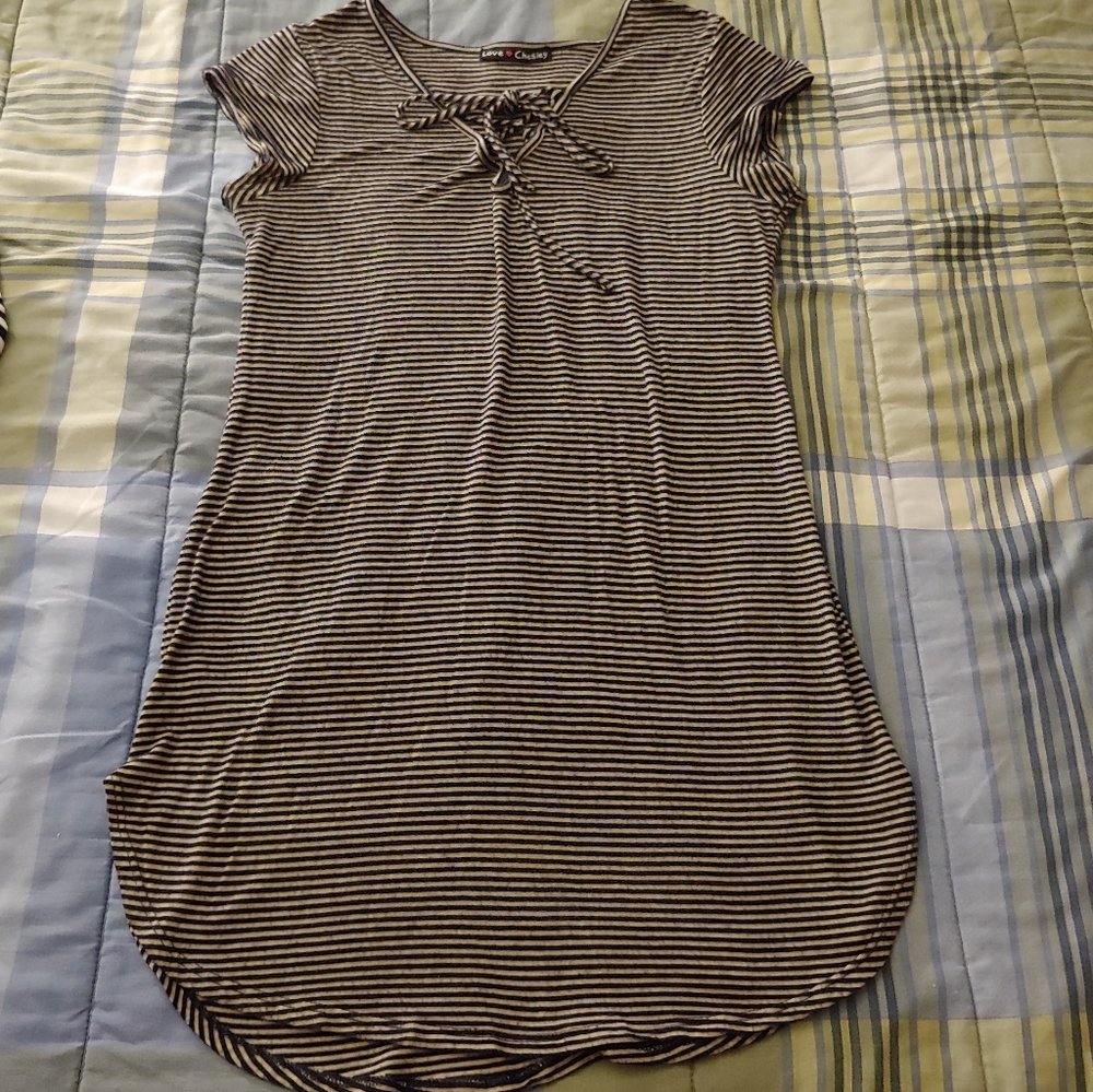 🎀Striped Lace Up Dress